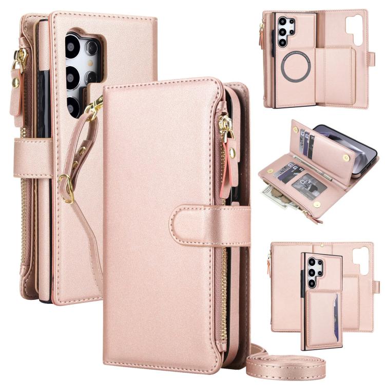 KLT-033 Portafoglio 2 in 1 con cerniera rimovibile e custodia magnetica per telefono con cordino, For Galaxy S24 FE 5G, For Galaxy S24 Ultra 5G, For Galaxy S24+ 5G