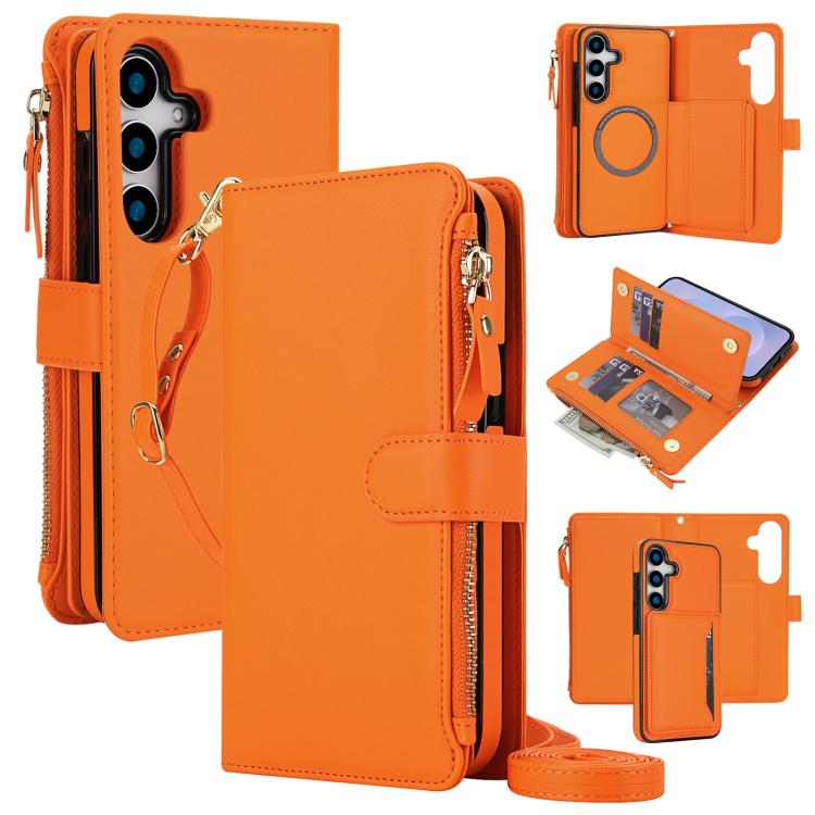 KLT-033 Portafoglio 2 in 1 con cerniera rimovibile e custodia magnetica per telefono con cordino, For Galaxy S24 FE 5G, For Galaxy S24 Ultra 5G, For Galaxy S24+ 5G