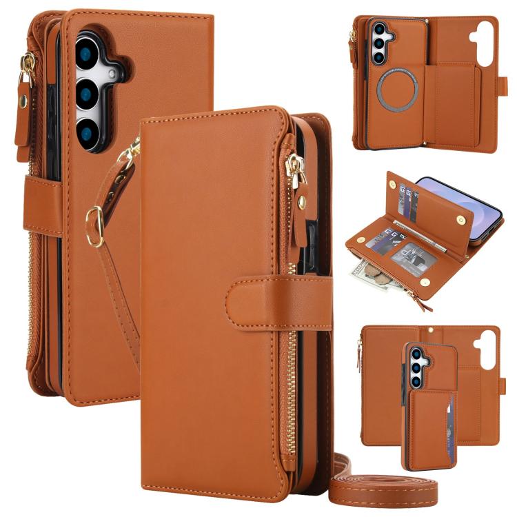 KLT-033 Portafoglio 2 in 1 con cerniera rimovibile e custodia magnetica per telefono con cordino, For Galaxy S24 FE 5G, For Galaxy S24 Ultra 5G, For Galaxy S24+ 5G
