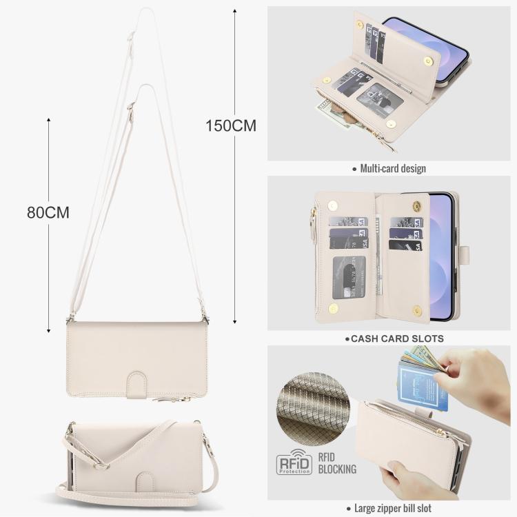 KLT-033 Portafoglio 2 in 1 con cerniera rimovibile e custodia magnetica per telefono con cordino, For Galaxy S24 5G, For Galaxy S23 FE 5G, For Galaxy S23 Ultra 5G