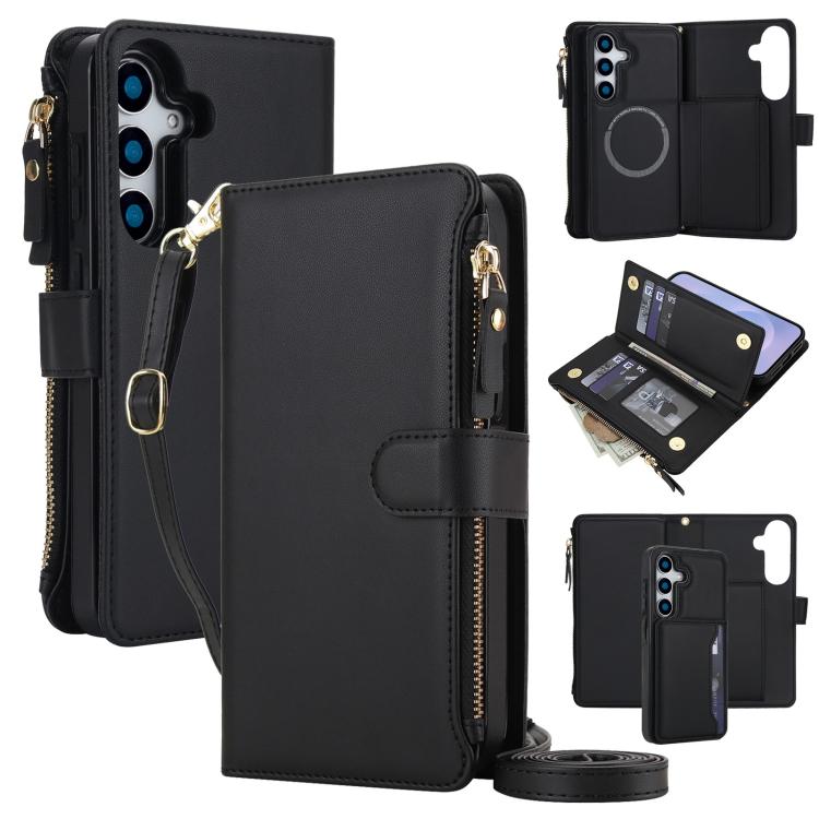 KLT-033 Portafoglio 2 in 1 con cerniera rimovibile e custodia magnetica per telefono con cordino, For Galaxy S24 5G, For Galaxy S23 FE 5G, For Galaxy S23 Ultra 5G