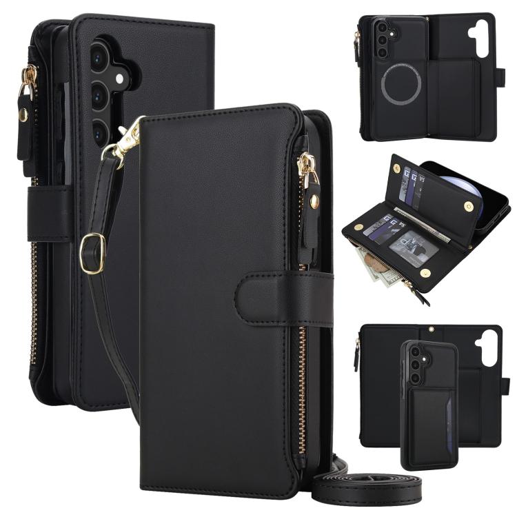 KLT-033 Portafoglio 2 in 1 con cerniera rimovibile e custodia magnetica per telefono con cordino, For Galaxy S24 5G, For Galaxy S23 FE 5G, For Galaxy S23 Ultra 5G