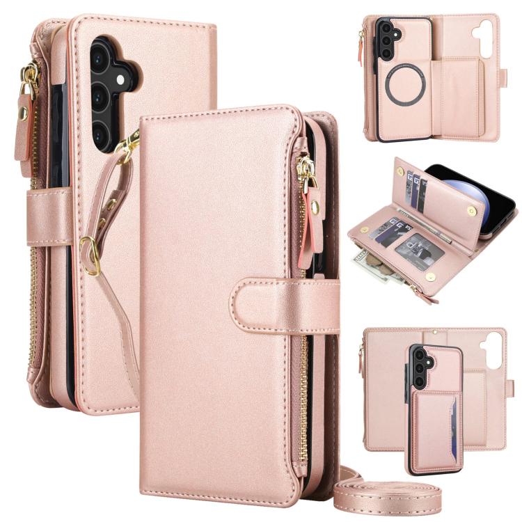KLT-033 Portafoglio 2 in 1 con cerniera rimovibile e custodia magnetica per telefono con cordino, For Galaxy S24 5G, For Galaxy S23 FE 5G, For Galaxy S23 Ultra 5G