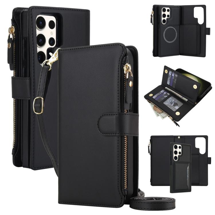 KLT-033 Portafoglio 2 in 1 con cerniera rimovibile e custodia magnetica per telefono con cordino, For Galaxy S24 5G, For Galaxy S23 FE 5G, For Galaxy S23 Ultra 5G