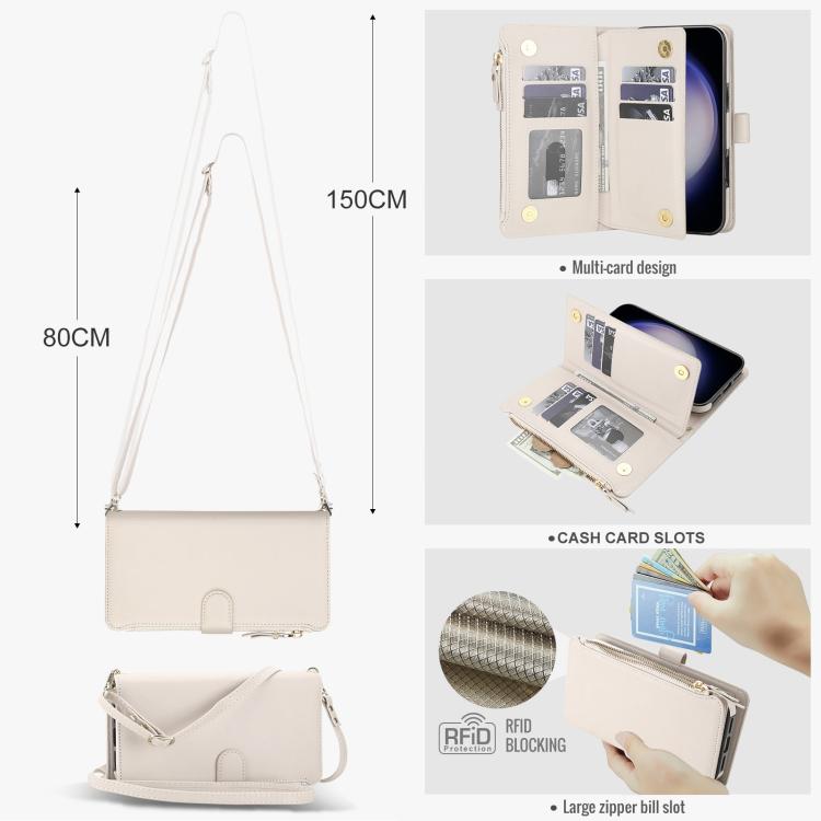 KLT-033 Portafoglio 2 in 1 con cerniera rimovibile e custodia magnetica per telefono con cordino, For Galaxy S23+ 5G, For Galaxy S23 5G, For Galaxy S22 Ultra 5G