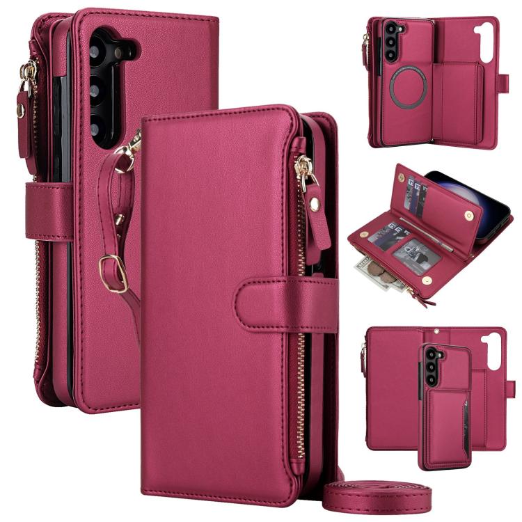 KLT-033 Portafoglio 2 in 1 con cerniera rimovibile e custodia magnetica per telefono con cordino, For Galaxy S23+ 5G, For Galaxy S23 5G, For Galaxy S22 Ultra 5G