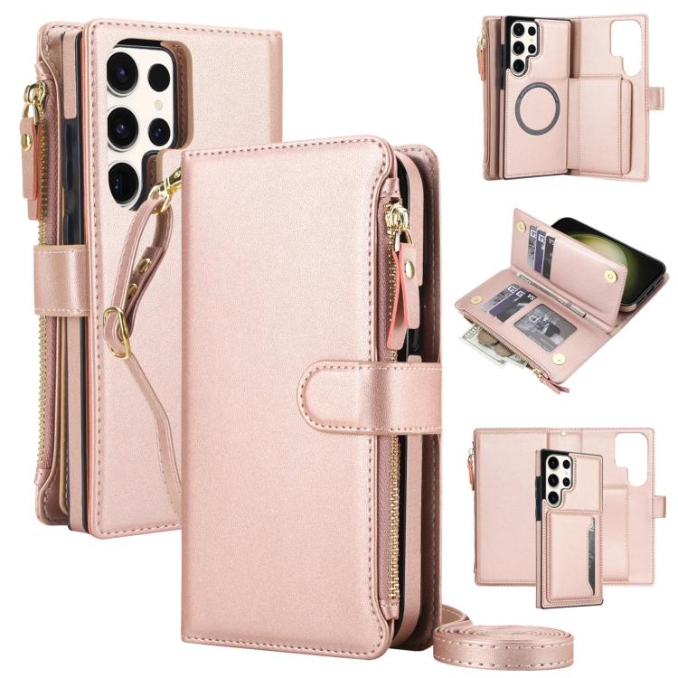 KLT-033 Portafoglio 2 in 1 con cerniera rimovibile e custodia magnetica per telefono con cordino, For Galaxy S23+ 5G, For Galaxy S23 5G, For Galaxy S22 Ultra 5G