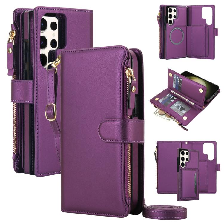 KLT-033 Portafoglio 2 in 1 con cerniera rimovibile e custodia magnetica per telefono con cordino, For Galaxy S23+ 5G, For Galaxy S23 5G, For Galaxy S22 Ultra 5G