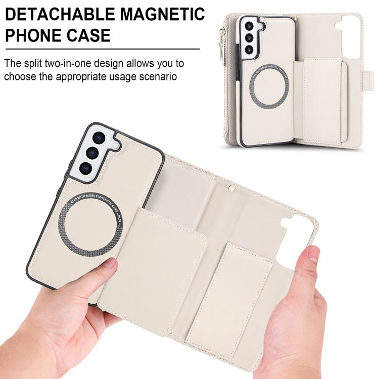KLT-033 Portafoglio 2 in 1 con cerniera rimovibile e custodia magnetica per telefono con cordino, For Galaxy S22+ 5G, For Galaxy S22 5G