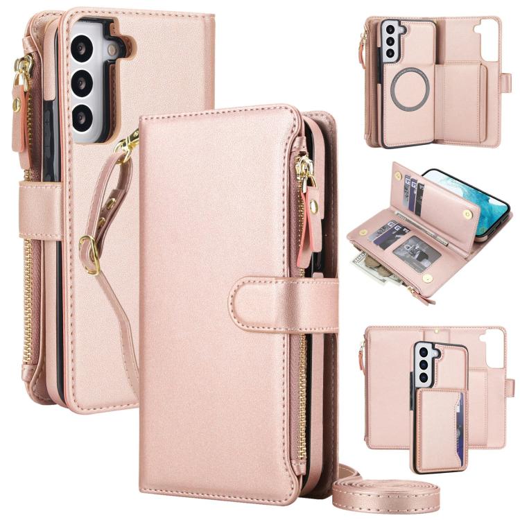 KLT-033 Portafoglio 2 in 1 con cerniera rimovibile e custodia magnetica per telefono con cordino, For Galaxy S22+ 5G, For Galaxy S22 5G