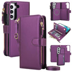 KLT-033 Portafoglio 2 in 1 con cerniera rimovibile e custodia magnetica per telefono con cordino, For Galaxy S22+ 5G, For Galaxy S22 5G