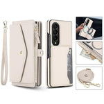 Portafoglio multifunzionale con custodia per telefono in pelle rimovibile e cordino., For Galaxy Z Fold3 5G