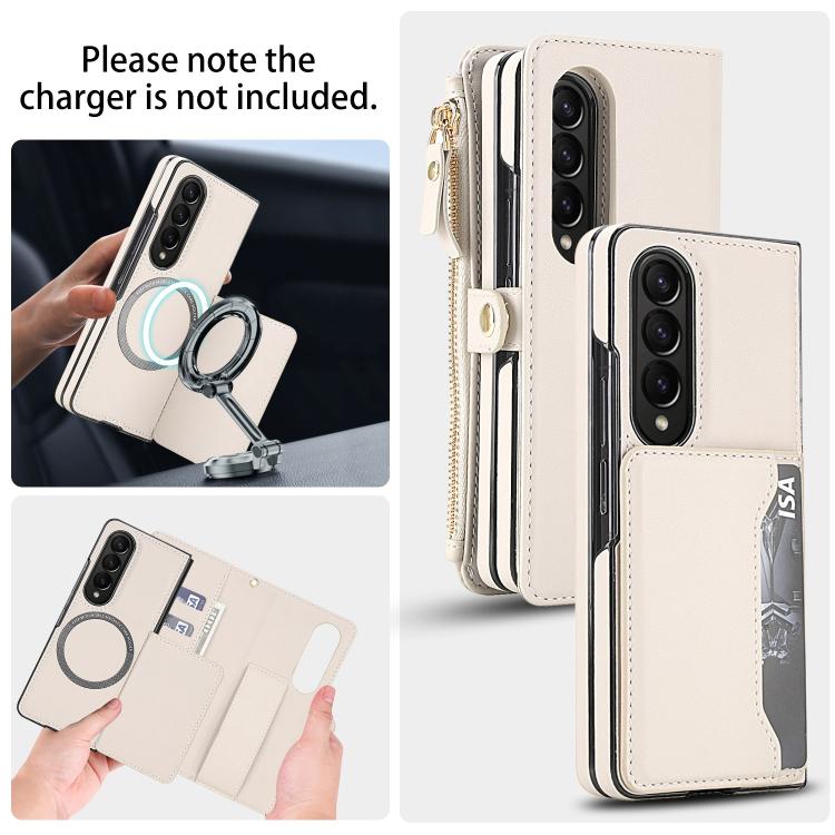 Portafoglio multifunzionale con custodia per telefono in pelle rimovibile e cordino., For Galaxy Z Fold3 5G
