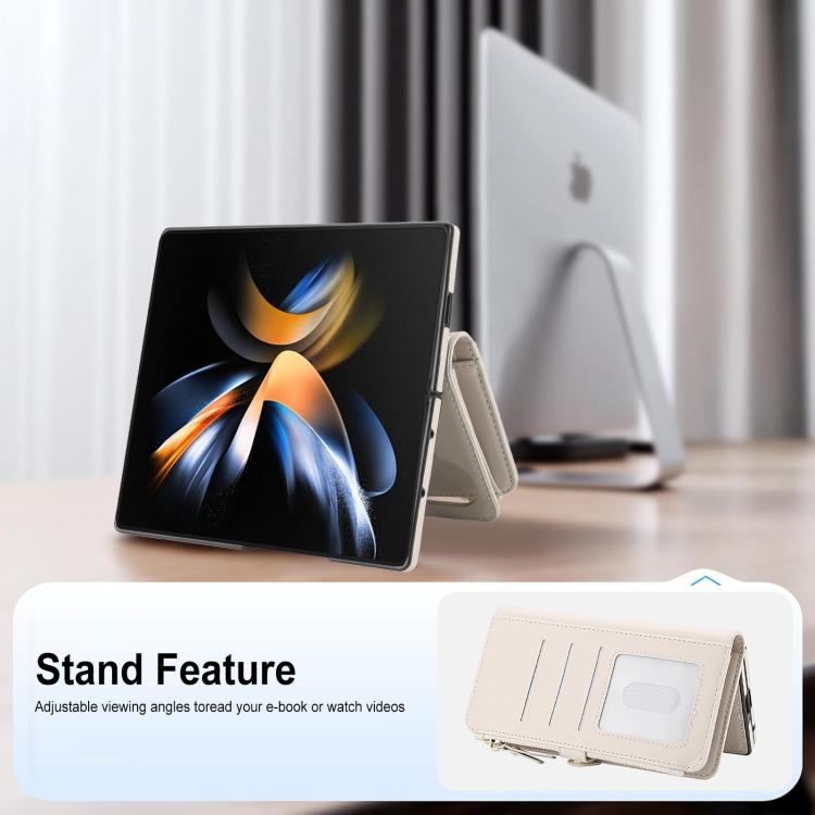 Portafoglio multifunzionale con custodia per telefono in pelle rimovibile e cordino., For Galaxy Z Fold3 5G