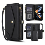 Portafoglio multifunzionale con custodia per telefono in pelle rimovibile e cordino., For Galaxy Z Fold7 5G, For Galaxy Z Fold6 5G, For Galaxy Z Fold5 5G, For Galaxy Z Fold4 5G