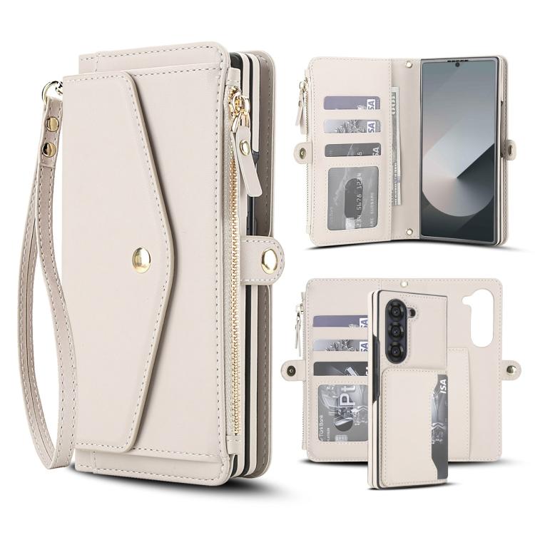 Portafoglio multifunzionale con custodia per telefono in pelle rimovibile e cordino., For Galaxy Z Fold7 5G, For Galaxy Z Fold6 5G, For Galaxy Z Fold5 5G, For Galaxy Z Fold4 5G
