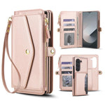 Portafoglio multifunzionale con custodia per telefono in pelle rimovibile e cordino., For Galaxy Z Fold7 5G, For Galaxy Z Fold6 5G, For Galaxy Z Fold5 5G, For Galaxy Z Fold4 5G