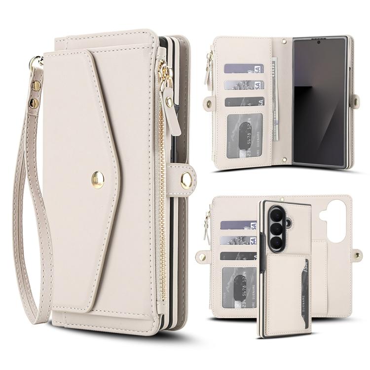 Portafoglio multifunzionale con custodia per telefono in pelle rimovibile e cordino., For Galaxy Z Fold7 5G, For Galaxy Z Fold6 5G, For Galaxy Z Fold5 5G, For Galaxy Z Fold4 5G