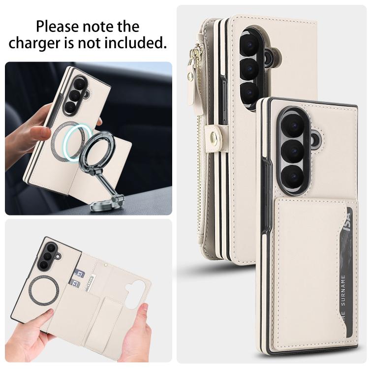 Portafoglio multifunzionale con custodia per telefono in pelle rimovibile e cordino., For Galaxy Z Fold7 5G, For Galaxy Z Fold6 5G, For Galaxy Z Fold5 5G, For Galaxy Z Fold4 5G