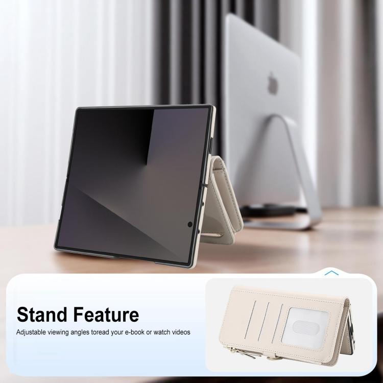 Portafoglio multifunzionale con custodia per telefono in pelle rimovibile e cordino., For Galaxy Z Fold7 5G, For Galaxy Z Fold6 5G, For Galaxy Z Fold5 5G, For Galaxy Z Fold4 5G