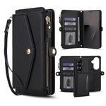 Portafoglio multifunzionale con custodia per telefono in pelle rimovibile e cordino., For Galaxy Z Fold7 5G, For Galaxy Z Fold6 5G, For Galaxy Z Fold5 5G, For Galaxy Z Fold4 5G