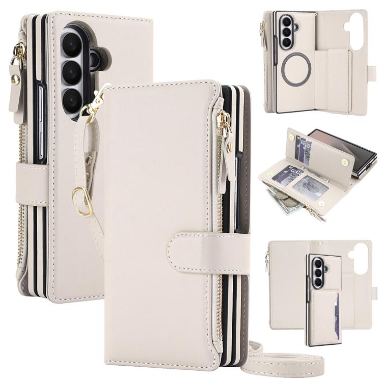 KLT-033 Portafoglio 2 in 1 con cerniera rimovibile e custodia magnetica per telefono con cordino, For Galaxy Z Fold7 5G, For Galaxy Z Fold6 5G, For Galaxy Z Fold5 5G