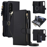 KLT-033 Portafoglio 2 in 1 con cerniera rimovibile e custodia magnetica per telefono con cordino, For Galaxy Z Fold4 5G, For Galaxy Z Fold3 5G