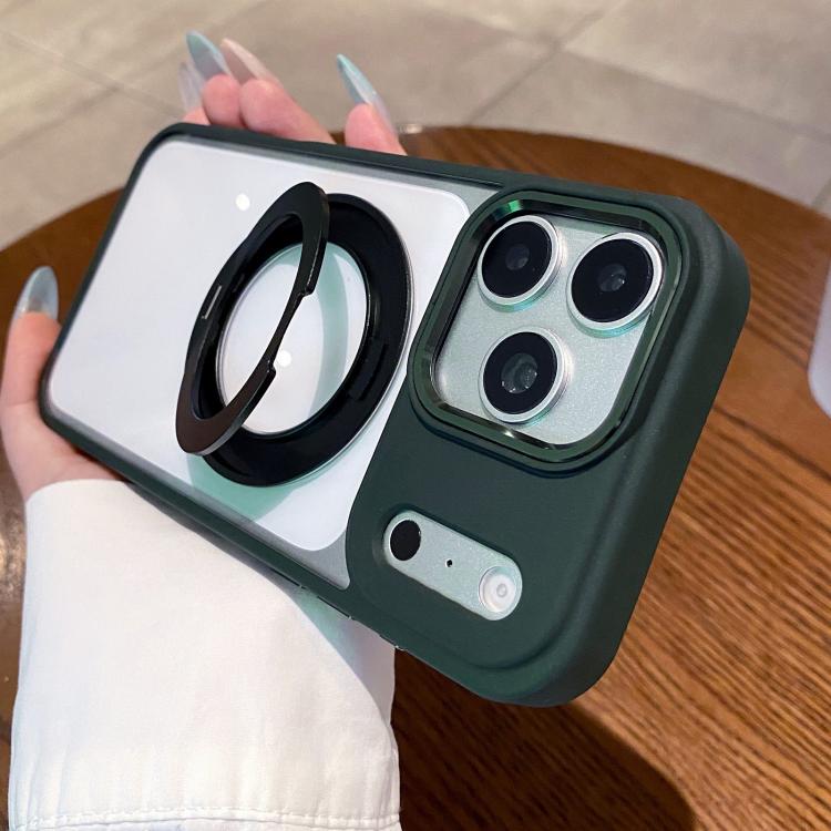 Custodia per telefono con retro trasparente e supporto magnetico girevole a 360 gradi., For iPhone 18 Pro, For iPhone 18 Pro Max, For iPhone 17 Pro Max, For iPhone 17 Pro