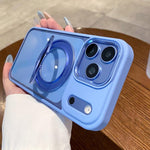 Custodia per telefono con retro trasparente e supporto magnetico girevole a 360 gradi., For iPhone 18 Pro, For iPhone 18 Pro Max, For iPhone 17 Pro Max, For iPhone 17 Pro