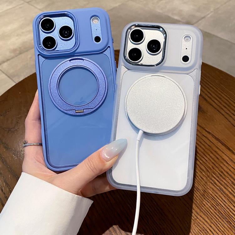 Custodia per telefono con retro trasparente e supporto magnetico girevole a 360 gradi., For iPhone 18 Pro, For iPhone 18 Pro Max, For iPhone 17 Pro Max, For iPhone 17 Pro