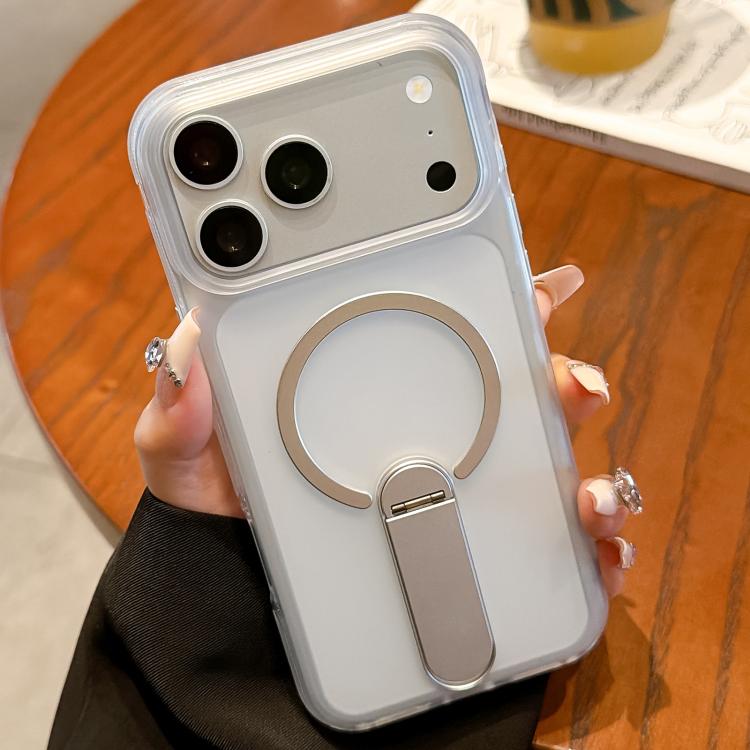 Custodia magnetica per telefono in TPU satinato con supporto, For iPhone 17 Pro Max, For iPhone 17 Pro, For iPhone 17, For iPhone 16 Pro Max
