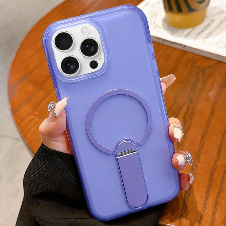 Custodia magnetica per telefono in TPU satinato con supporto, For iPhone 16 Pro, For iPhone 16, For iPhone 15 Pro Max, For iPhone 15 Pro