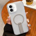 Custodia magnetica per telefono in TPU satinato con supporto, For iPhone 16 Pro, For iPhone 16, For iPhone 15 Pro Max, For iPhone 15 Pro