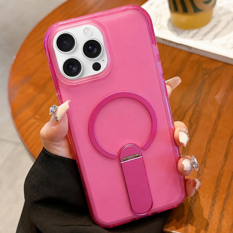 Custodia magnetica per telefono in TPU satinato con supporto, For iPhone 16 Pro, For iPhone 16, For iPhone 15 Pro Max, For iPhone 15 Pro
