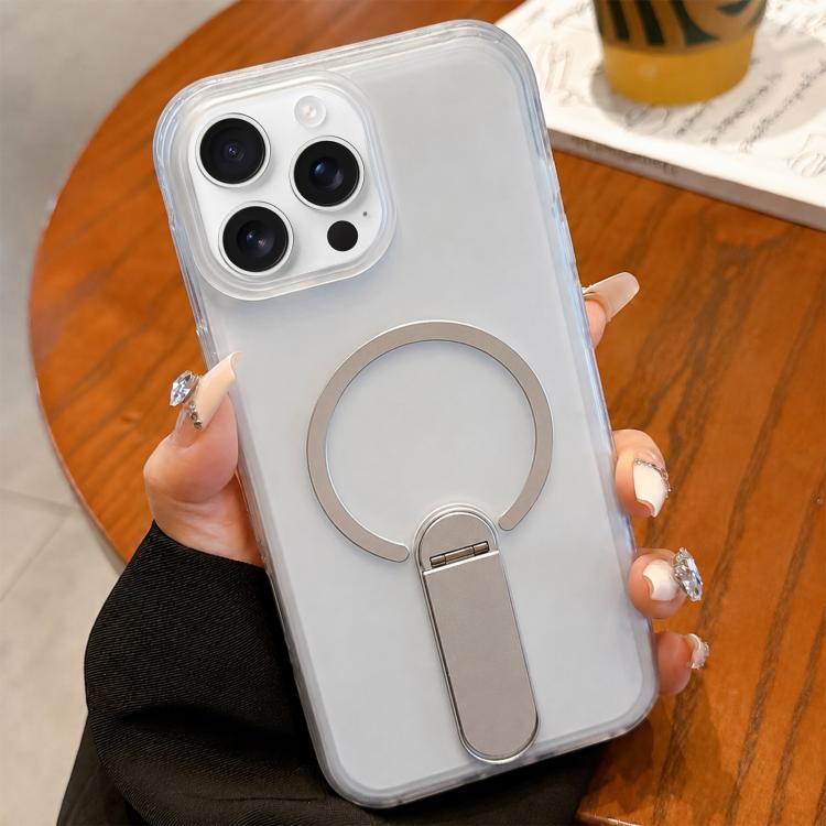 Custodia magnetica per telefono in TPU satinato con supporto, For iPhone 16 Pro, For iPhone 16, For iPhone 15 Pro Max, For iPhone 15 Pro
