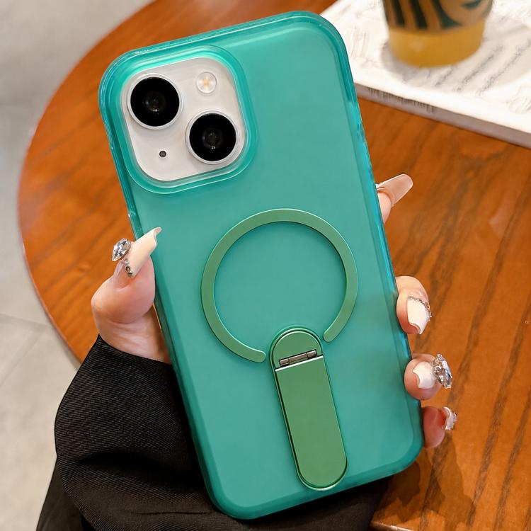 Custodia magnetica per telefono in TPU satinato con supporto, For iPhone 15, For iPhone 14 / 13, For iPhone 14 Pro Max, For iPhone 13 Pro Max