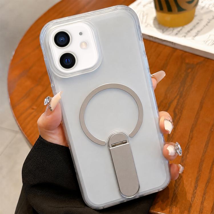Custodia magnetica per telefono in TPU satinato con supporto, For iPhone 12 / 12 Pro, For iPhone 12 Pro Max, For iPhone 11