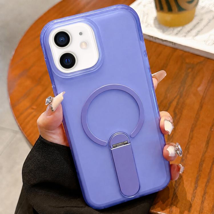 Custodia magnetica per telefono in TPU satinato con supporto, For iPhone 12 / 12 Pro, For iPhone 12 Pro Max, For iPhone 11