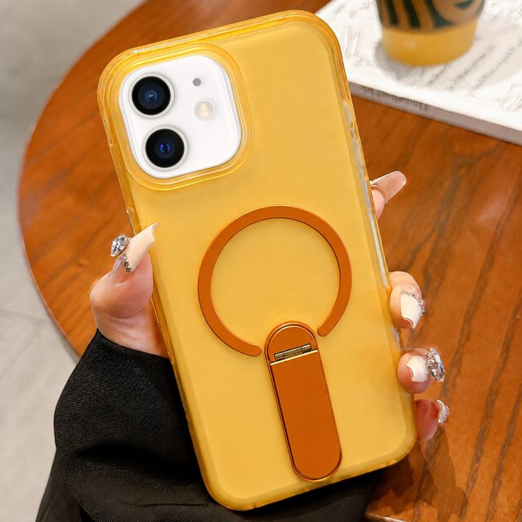 Custodia magnetica per telefono in TPU satinato con supporto, For iPhone 12 / 12 Pro, For iPhone 12 Pro Max, For iPhone 11