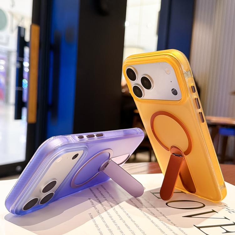 Custodia magnetica per telefono in TPU satinato con supporto, For iPhone 17 Pro Max, For iPhone 17 Pro, For iPhone 17, For iPhone 16 Pro Max