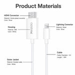 Cavo adattatore Yesido HM17 da 8 pin a HDMI 1080P HDTV, lunghezza: 1,8 m, HM17