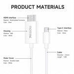 Cavo adattatore Yesido HM18 da Type-C a HDMI 1080P per HDTV, lunghezza: 1,8 m, HM18