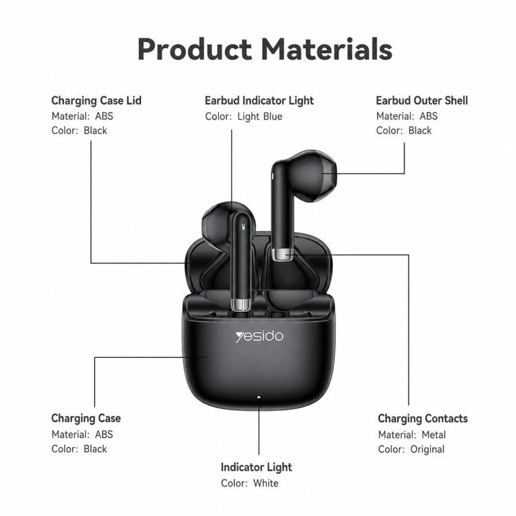 Auricolari Bluetooth semi-in-ear Yesido TWS48, TWS48