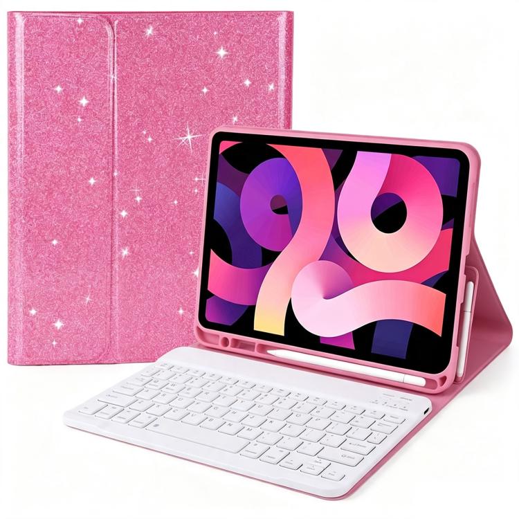 Custodia in pelle per tablet Smart con glitter e tastiera Bluetooth rimovibile., For iPad 2025 / 2022, For iPad Air 10.9 2020 / 2022, For iPad Pro 11 2022 / 2021 / 2020, For iPad 10.2 2021 / 2020 / 2019, For iPad 9.7 2017 / 2018 / Air 2 / Air