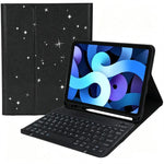 Custodia in pelle per tablet Smart con glitter e tastiera Bluetooth rimovibile., For iPad 2025 / 2022, For iPad Air 10.9 2020 / 2022, For iPad Pro 11 2022 / 2021 / 2020, For iPad 10.2 2021 / 2020 / 2019, For iPad 9.7 2017 / 2018 / Air 2 / Air