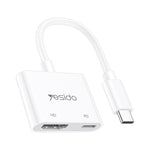 Yesido HM19 Type-C to HDMI, Type-C 4K 60Hz High-Definition Audio Video Adapter, HM19