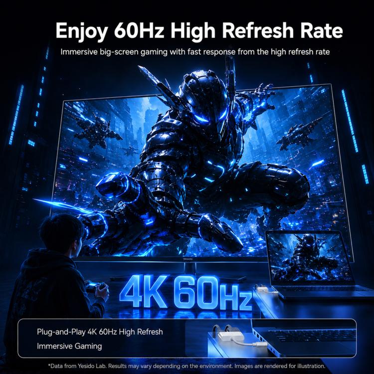 Adattatore audio/video ad alta definizione Yesido HM20 da 8 pin a HDMI, Type-C 1080p 60Hz, HM20