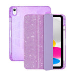 Custodia per tablet in TPU trasparente con glitter e design a tre ante, in similpelle., For iPad 2025 / 2022