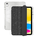Custodia per tablet in TPU trasparente con glitter e design a tre ante, in similpelle., For iPad 2025 / 2022