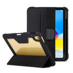 Custodia per tablet in pelle trasparente a tre ante in PC., For iPad 2025 / 2022